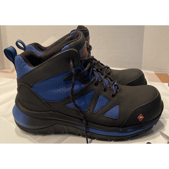 Merrell Safety‎ Toe Work Shoe Carbon Fiber Toe EH Oil Resistant Men’s Sz 7 Blue main image 12